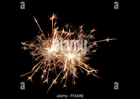 Sparklers. Christmas and New Year Celebration Lights. Stock Photo