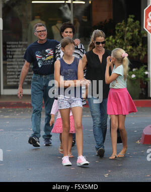 Denise Richards out shopping with her family. Her  daughter tries out the new Segways hoverboards.  Featuring: Denise Richards, Sam Sheen, Lola Rose Sheen, Eloise Joni Richards Where: Los Angeles, California, United States When: 15 Sep 2015 Stock Photo
