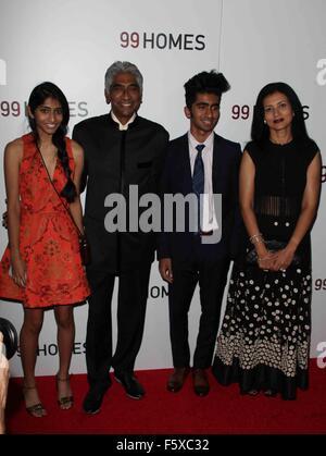 New York premiere of '99 Homes' at AMC Loews Theater - Arrivals  Featuring: Ashok Amritraj, Family Where: New York City, New York, United States When: 17 Sep 2015 Stock Photo