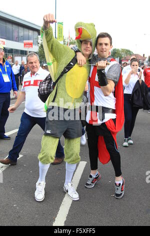 Rugby World Cup 2015 - England vs Fiji - Atmosphere in Twickenham ahead of the England vs Fiji opening match  Featuring: Atmosphere Where: Twickenham, United Kingdom When: 18 Sep 2015 Stock Photo