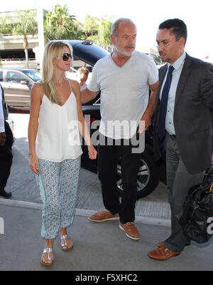 A dressed down Kelsey Grammer and his wife Kayte Walsh depart from Los Angeles International Airport (LAX)  Featuring: Kelsey Grammer, Kayte Walsh Where: Lax, California, United States When: 19 Sep 2015 Stock Photo