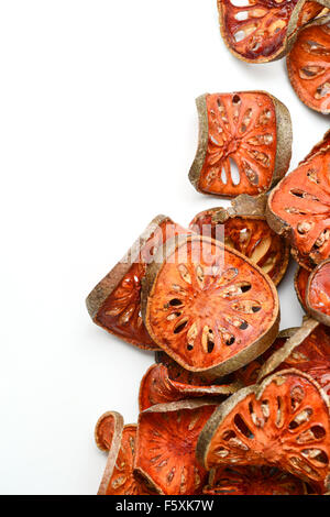 dried quince on white background Stock Photo