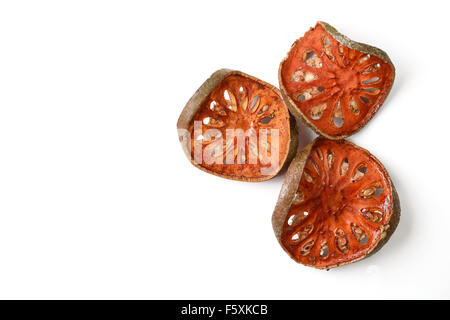 dried quince on white background Stock Photo