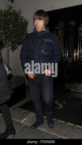 Celebrities leaving Scott's seafood restaurant in Mayfair  Featuring: Liam Gallagher Where: London, United Kingdom When: 19 Sep 2015 Stock Photo