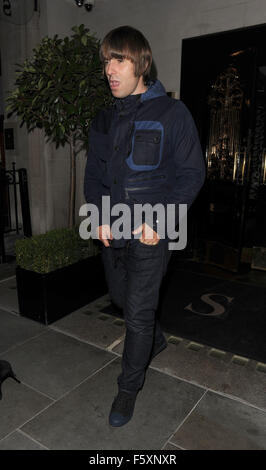 Celebrities leaving Scott's seafood restaurant in Mayfair  Featuring: Liam Gallagher Where: London, United Kingdom When: 19 Sep 2015 Stock Photo