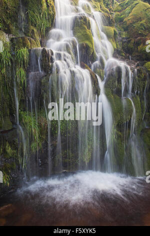 Waterfall at Swinner Gill above the village of Keld, Swaledale, Yorkshire Dales, North Yorkshire, UK Stock Photo