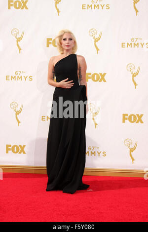 67th Annual Primetime Emmy Awards at Microsoft Theater - Red Carpet Arrivals  Featuring: Lady Gaga Where: Los Angeles, California, United States When: 20 Sep 2015 Stock Photo