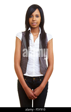 Young happy african woman looking into the camera Stock Photo