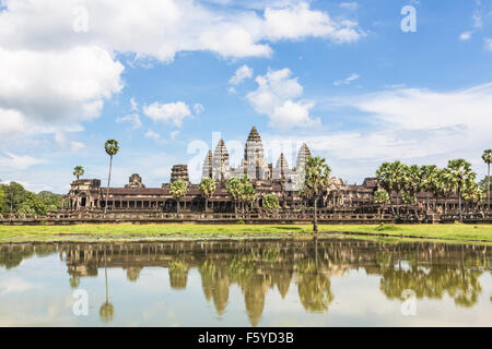 Angkor Wat is part of a stunning complex of temples and other monument near Siem Reap in Cambodia. Stock Photo