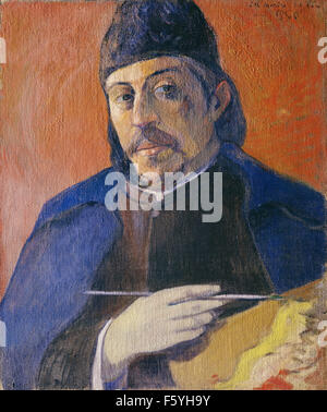 Paul Gauguin - Self Portrait with Palette Stock Photo