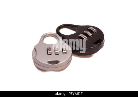 Combination Locks isolated on white Stock Photo