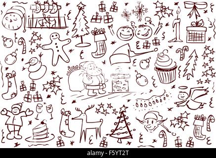 A drawing of a whimsical christmas tree - SuperStock