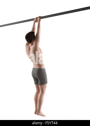 exercise illustration - close grip pull ups Stock Photo