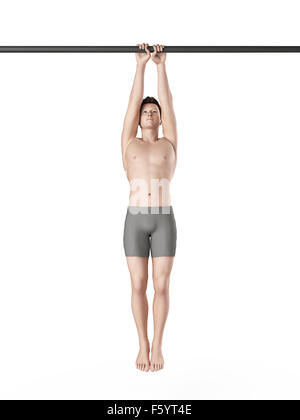 exercise illustration - close grip pull ups Stock Photo