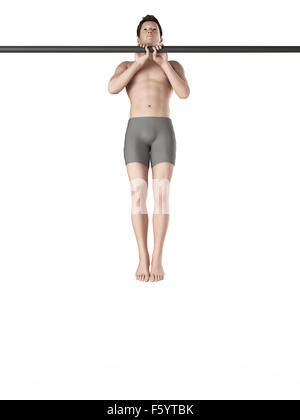 exercise illustration - close grip pull ups Stock Photo