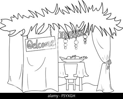 Sukkah for the Sukkot holiday. Jewish tent to celebrate. Isolated on ...