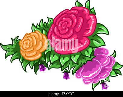 colorful spring flowers vector illustration Stock Vector Image & Art ...