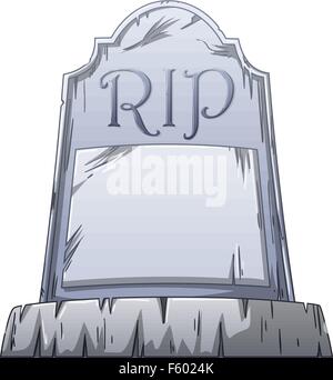 Vector illustration of an old grave with RIP written on the stone. Stock Vector