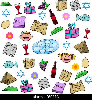 Vector illustration pack of Passover symbols and icons. Stock Vector