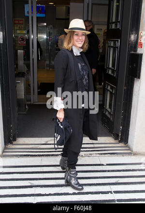 Cerys Matthews MBE pictured arriving at the Radio 2 studio  Featuring: Cerys Matthews MBE Where: London, United Kingdom When: 25 Sep 2015 Stock Photo