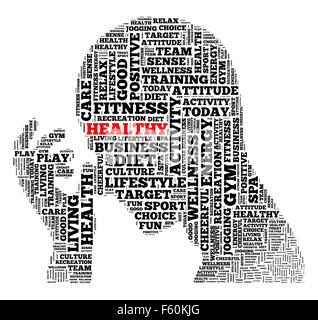 Healthy life illustration word cloud concept Stock Photo