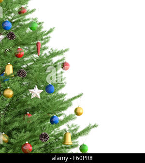 3D rendering of a Christmas tree isolated on white background Stock ...