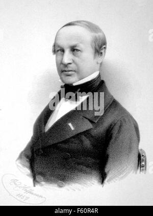 THEODOR SCHWANN (1810-1882) German physiologist from an 1857 lithograph Stock Photo