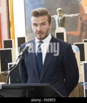 UNICEF Goodwill Ambassador David Beckham visits the United Nations General Assembly  Featuring: David Beckham Where: New York, New York, United States When: 24 Sep 2015 Stock Photo