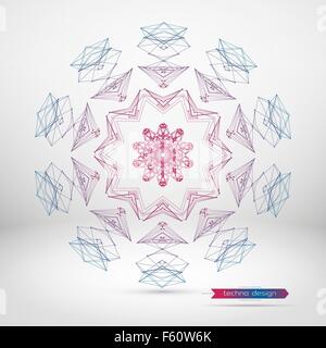 Abstract Geometric Polygonal Shape. Vector Science Background. Futuristic Technology Background. Connecting Dots and Lines Stock Vector