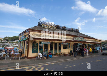 Station Restaurant, former Railway Station, Dartmouth harbour, Devon, South West England, UK Stock Photo