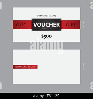 Modern Gift Voucher Template With 3D Elements. Stock Vector