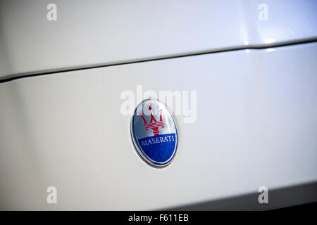 Maserati Bonnet Badge Stock Photo