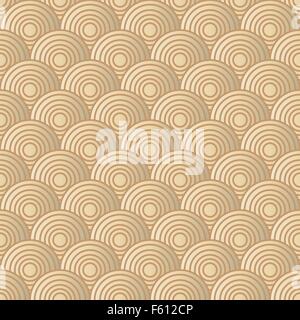 Overlap Gold Circle Pattern. Stock Vector