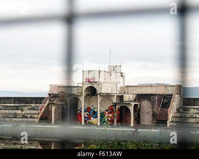 Derelict Grange Lido in Grange-over-Sands Cumbria UK Stock Photo