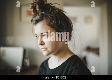 Head and shoulder photograph of a female, caucasian teenager Stock Photo