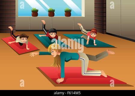 Young Girl in Different Yoga Pose. Stock Vector - Illustration of design,  cute: 161759766