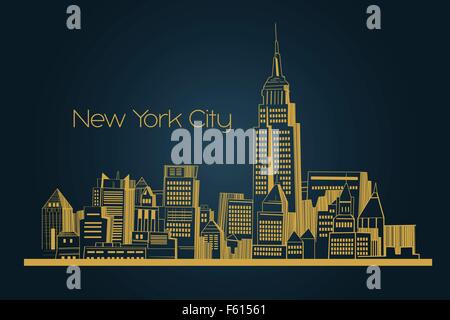 A vector illustration of new York city background Stock Vector
