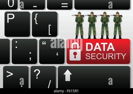 A vector illustration of concept of data security Stock Vector