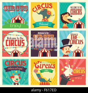 A vector illustration of circus icon sets Stock Vector