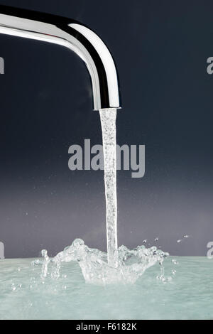 Tap with Running Water Stock Photo