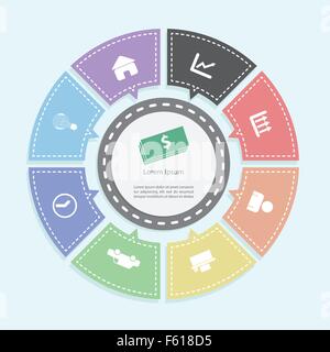 Circle business concepts, Infographics, VECTOR, EPS10 Stock Vector