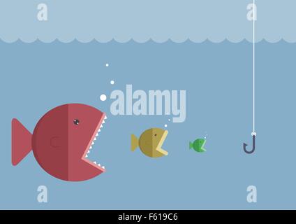 Big fish eat little fish, VECTOR, EPS10 Stock Vector