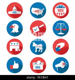 A vector USA presidential election icon sets Stock Vector