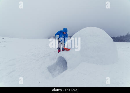 igloo building in the high mountain Stock Photo