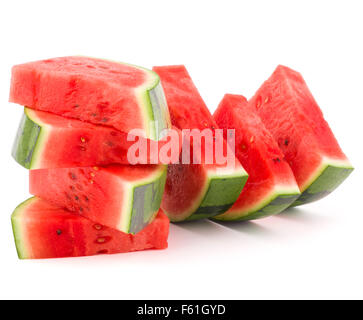 Sliced ripe watermelon isolated on white background cutout Stock Photo