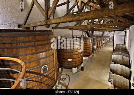 The cellar at Quinta do Bonfim, one of the best wineries in Pinhao town, Douro valley, Porto e Norte, Portugal. Stock Photo