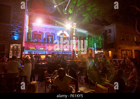 The popular seafront 'White House' bar & disco on 'Bar Street' at Bodrum town, Mugla, Turkey. Stock Photo