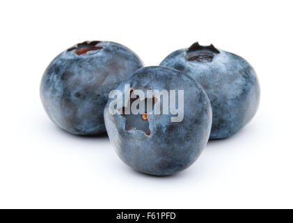 blueberry or bilberry or blackberry or blue whortleberry or huckleberry isolated on white background cutout Stock Photo