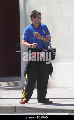 Jason Davis lights up a cigarette as he goes shopping in Beverly Hills  Featuring: Jason Davis Where: Los Angeles, California, United States When: 29 Sep 2015 Stock Photo