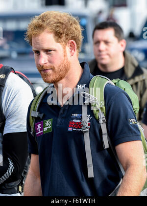 Prince Harry joins the Walking with the Wounded walk of Britain in Church Stretton, Shropshire  Featuring: Prince Harry Where: Church Stretton, United Kingdom When: 30 Sep 2015 Stock Photo
